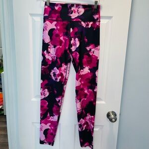 Fabletics NWOT Pink and Black Floral Leggings
